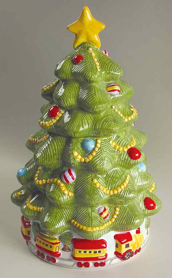 Christmas Heritage Sculpted Cookie Jar & Lid by Pfaltzgraff-1