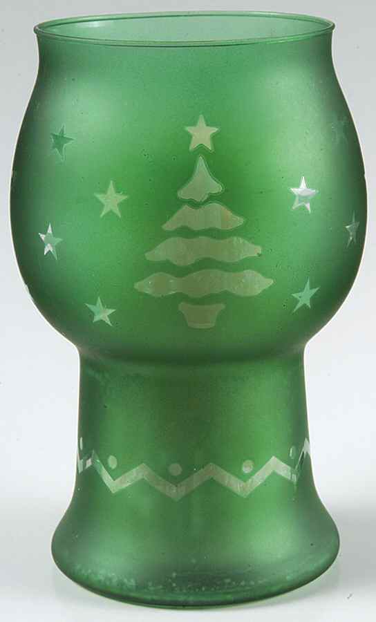 Christmas Heritage Glass Pillar Float Candleholder by Pfaltzgraff-1