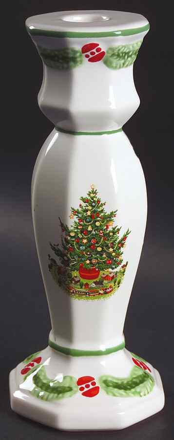 Christmas Heritage 8" Tall Candlestick by Pfaltzgraff-1