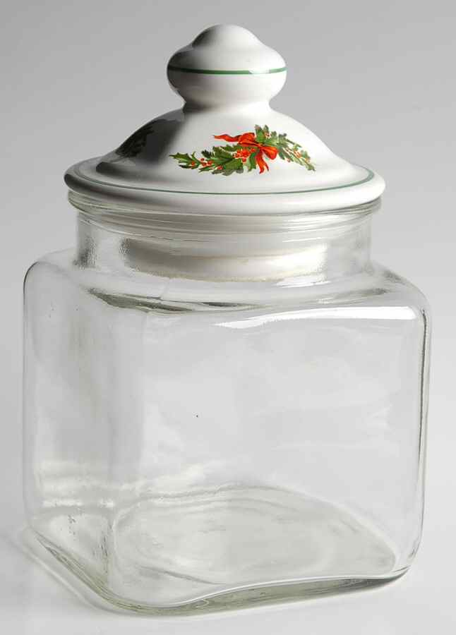 Christmas Heritage Small Glassware Canister by Pfaltzgraff-1