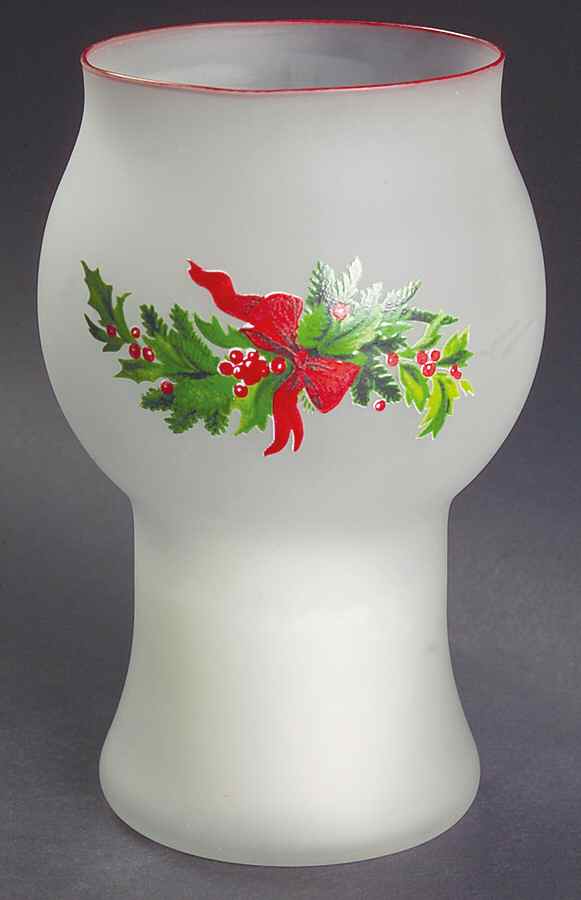 Christmas Heritage Glass Pillar Float Candleholder by Pfaltzgraff-1