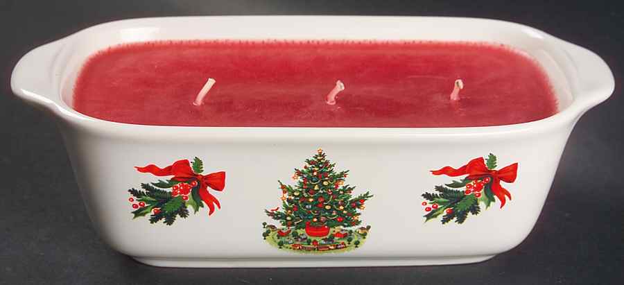 Christmas Heritage 3 Wick Candle Bowl by Pfaltzgraff-1