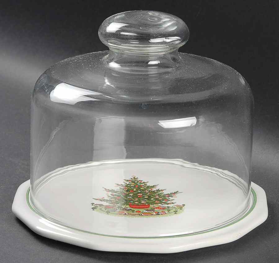 Christmas Heritage Round Cheese Dish & Lid by Pfaltzgraff-1