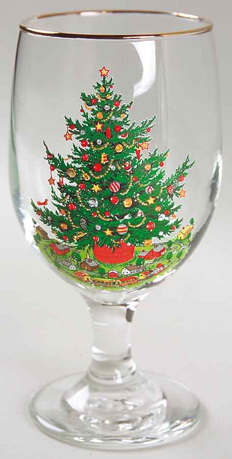 Christmas Heritage 8 Oz Glassware Goblet by Pfaltzgraff-1