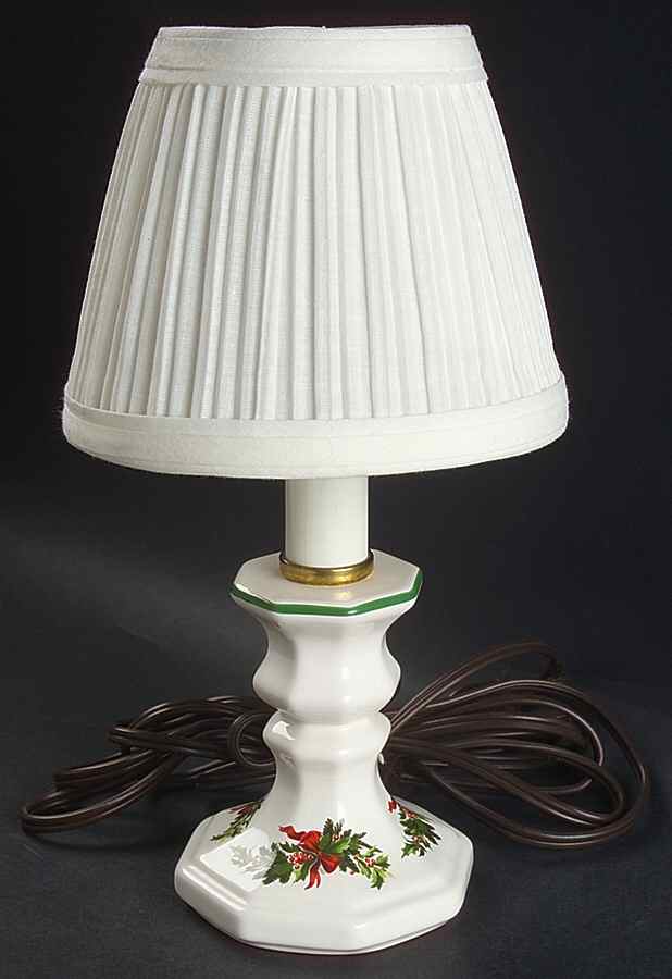 Christmas Heritage Electric Candlestick Lamp & Shade by Pfaltzgraff-1