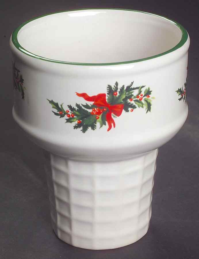 Christmas Heritage Ice Cream Cone Shaped Dish by Pfaltzgraff-1