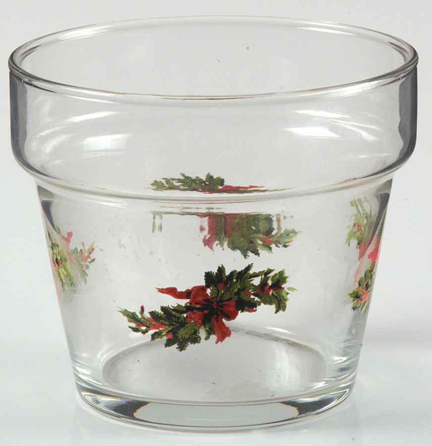 Christmas Heritage Glassware Flower Pot/Votive by Pfaltzgraff-1