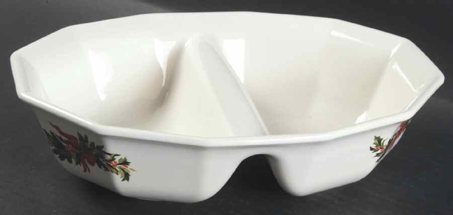 Christmas Heritage 10" Oval Divided Vegetable Bowl by Pfaltzgraff-1