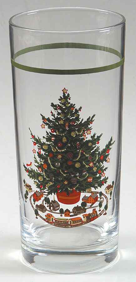 Christmas Heritage Glassware Tall Tumbler by Pfaltzgraff-1
