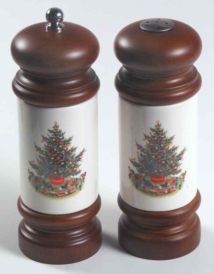 Christmas Heritage Wood Accent Salt & Pepper Mill by Pfaltzgraff-1