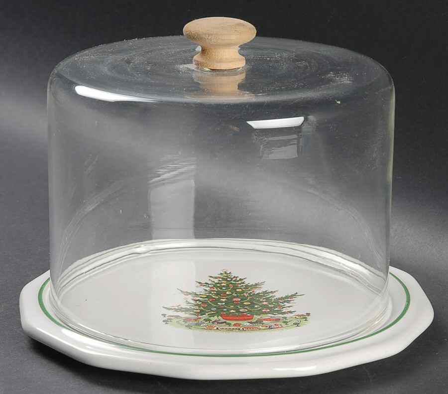 Christmas Heritage Cheese and Cracker Set with Dome by Pfaltzgraff-1