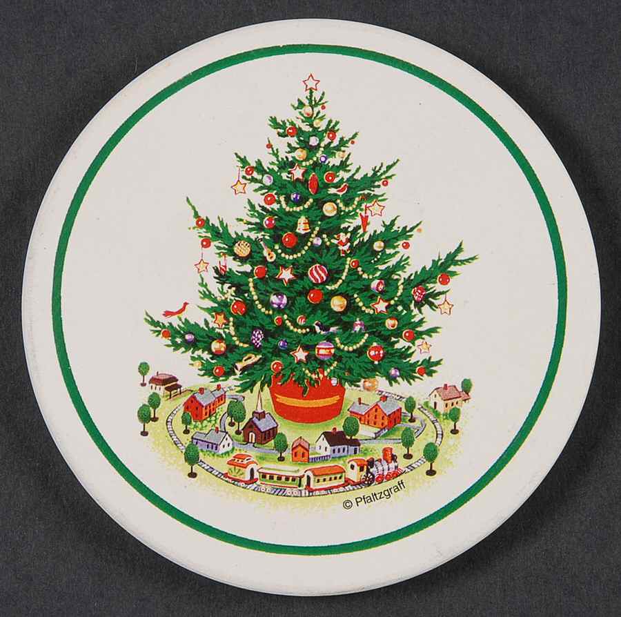Christmas Heritage Cork Back Round Coaster by Pfaltzgraff-1