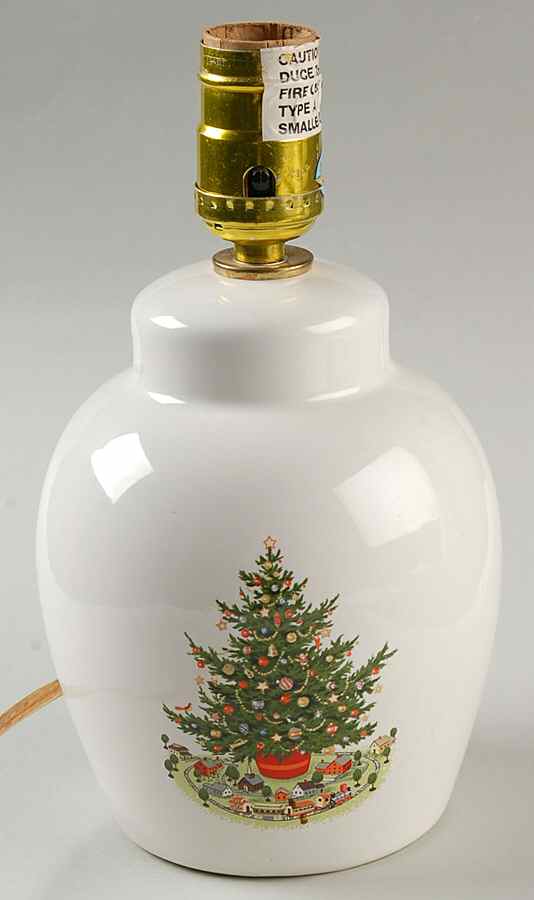 Christmas Heritage Electric Lamp No Shade by Pfaltzgraff-1