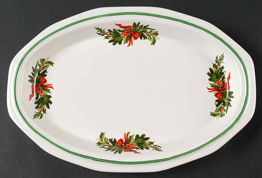 Christmas Heritage 11" Oval Steak Platter by Pfaltzgraff-1