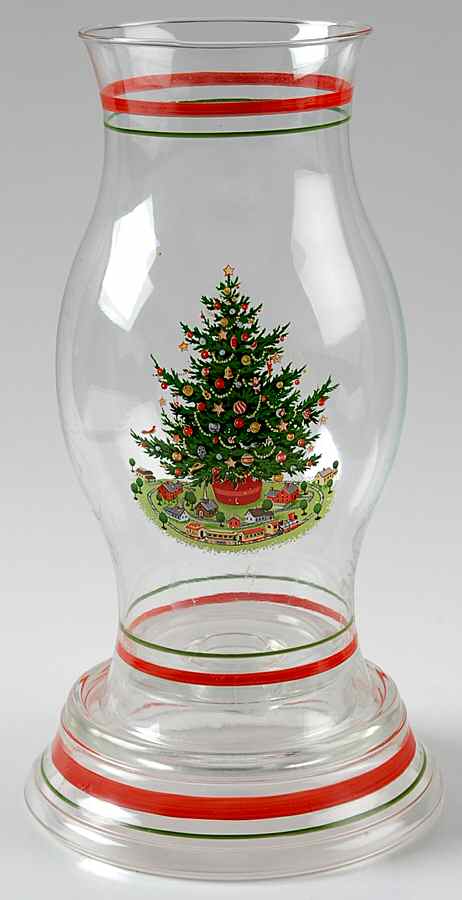 Christmas Heritage Glassware Hurricane by Pfaltzgraff-1