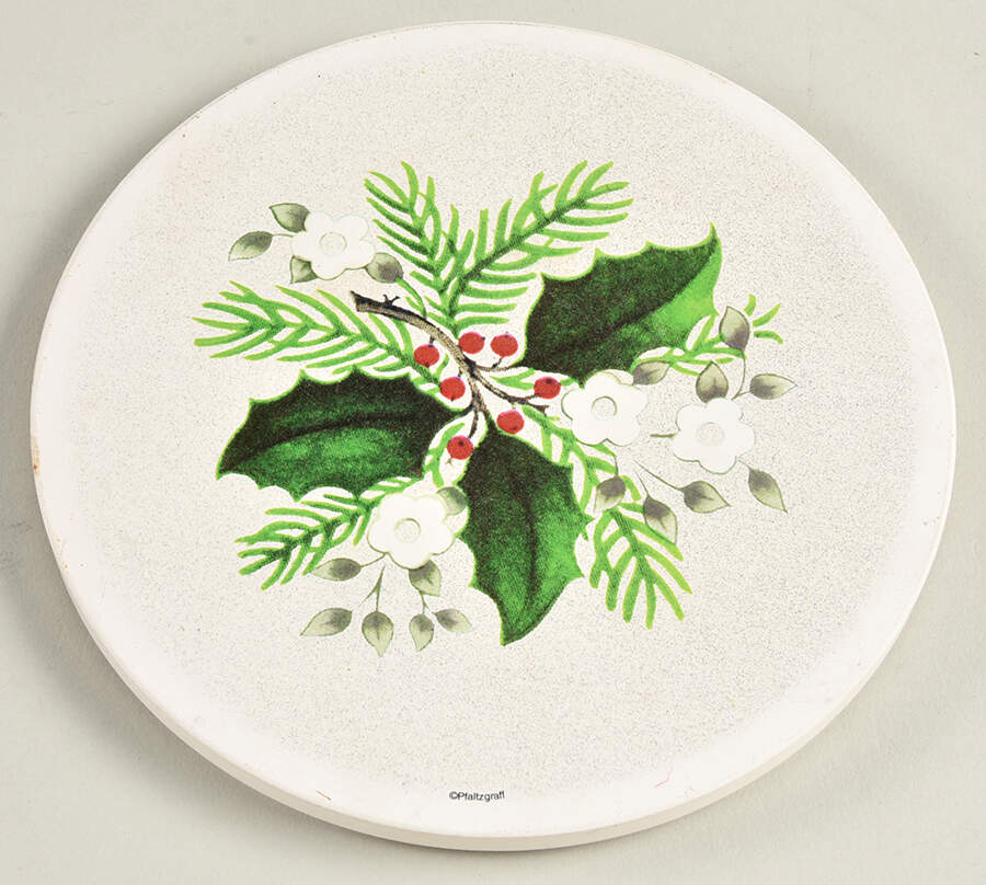Christmas Heirloom Round Cork Back Trivet by Pfaltzgraff-1