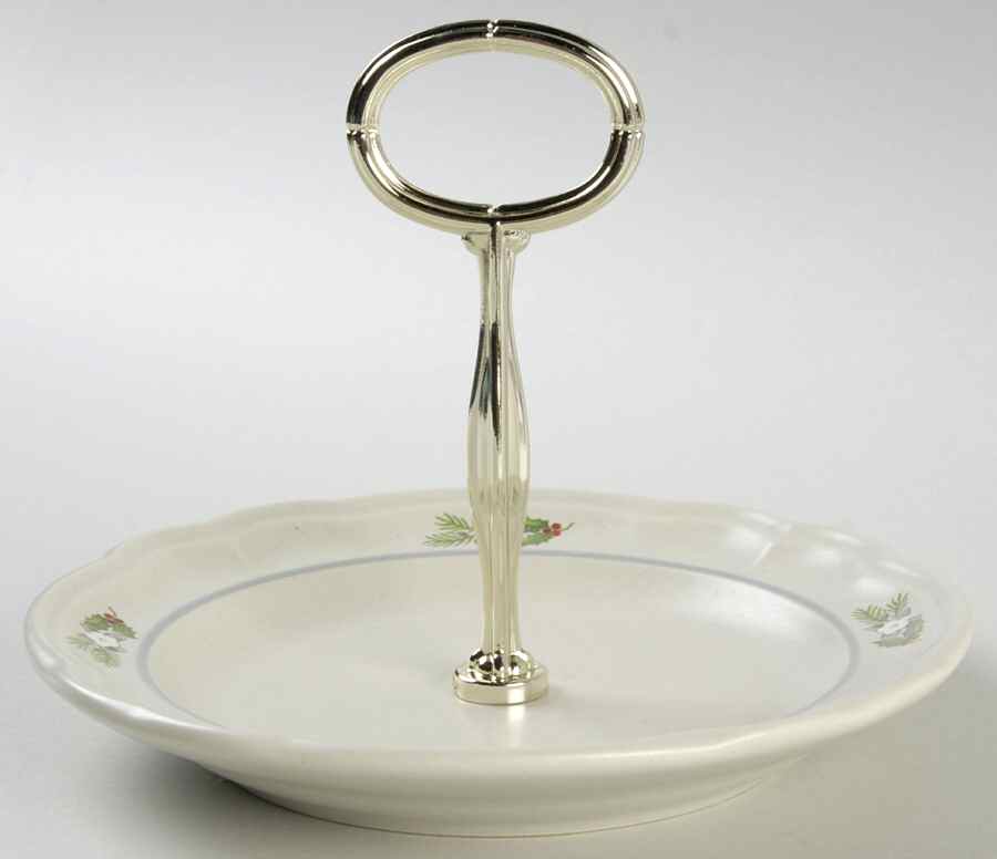 Christmas Heirloom Round Serving Plate with Handle (SP) by Pfaltzgraff-1