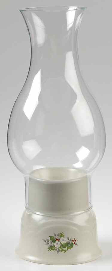 Christmas Heirloom Hurricane Lamp & Globe by Pfaltzgraff-1