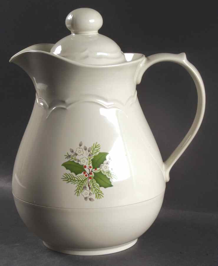 Christmas Heirloom Plastic Thermos/Carafe & Lid by Pfaltzgraff-1
