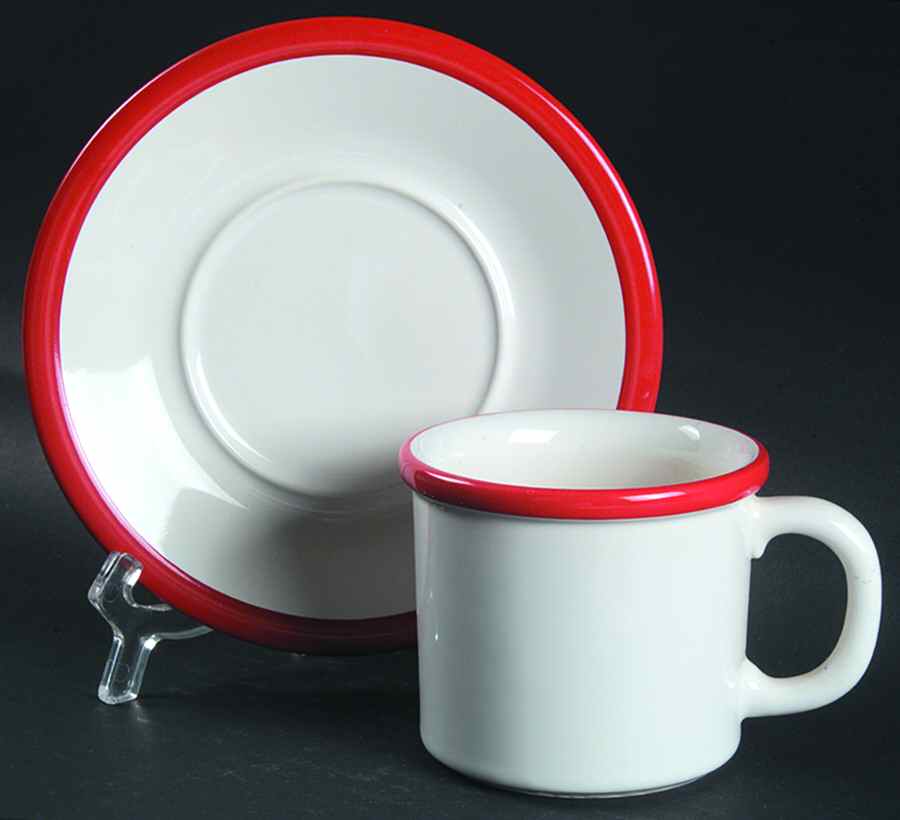 Christmas Flat Cup & Saucer Set by Pfaltzgraff-1