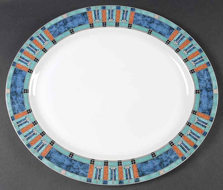 Cityscape 14" Oval Serving Platter by Pfaltzgraff-1