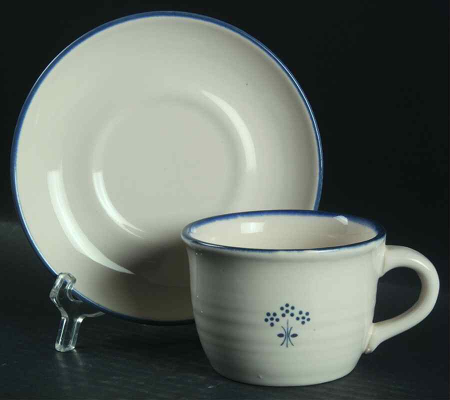 Country Fair Flat Cup & Saucer Set by Pfaltzgraff-1