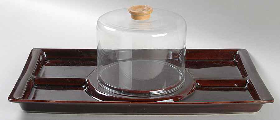 Compatibles Coffee Cheese Dish with Lid (Wedge) by Pfaltzgraff-1