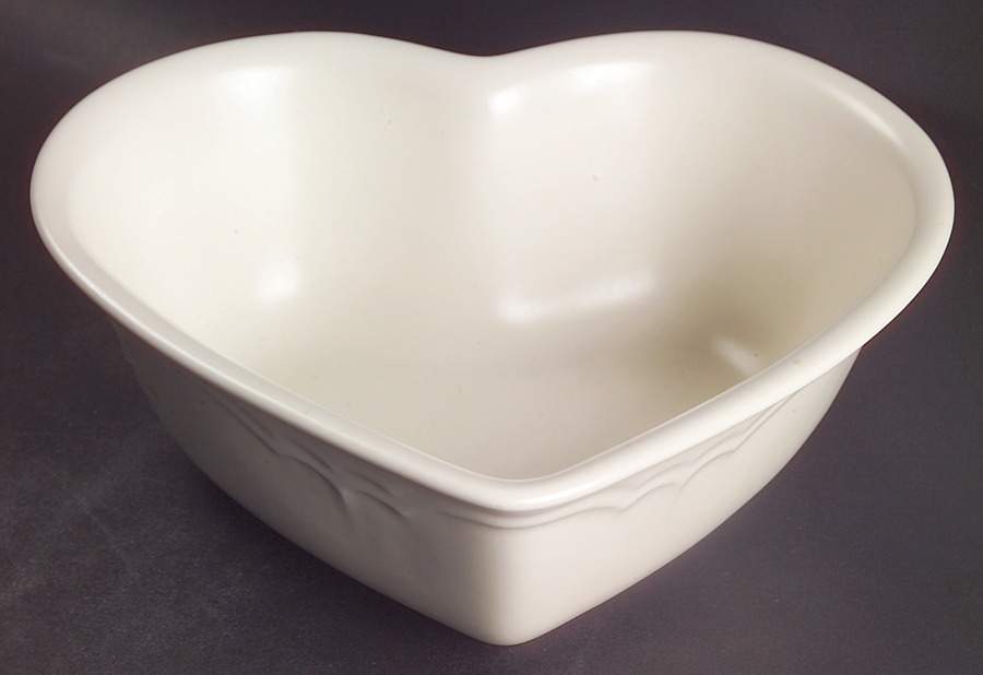 Color Medley Buff Matte 8" Heart Shaped Bowl by Pfaltzgraff-1