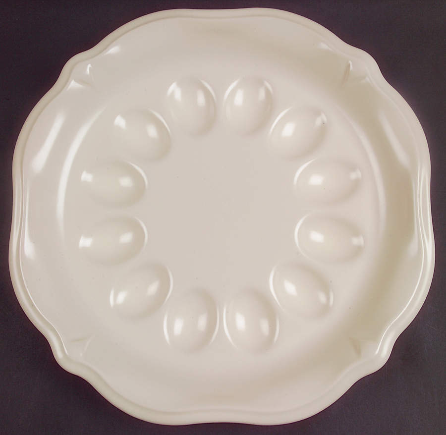Color Medley Buff Matte Deviled Egg Plate by Pfaltzgraff-1
