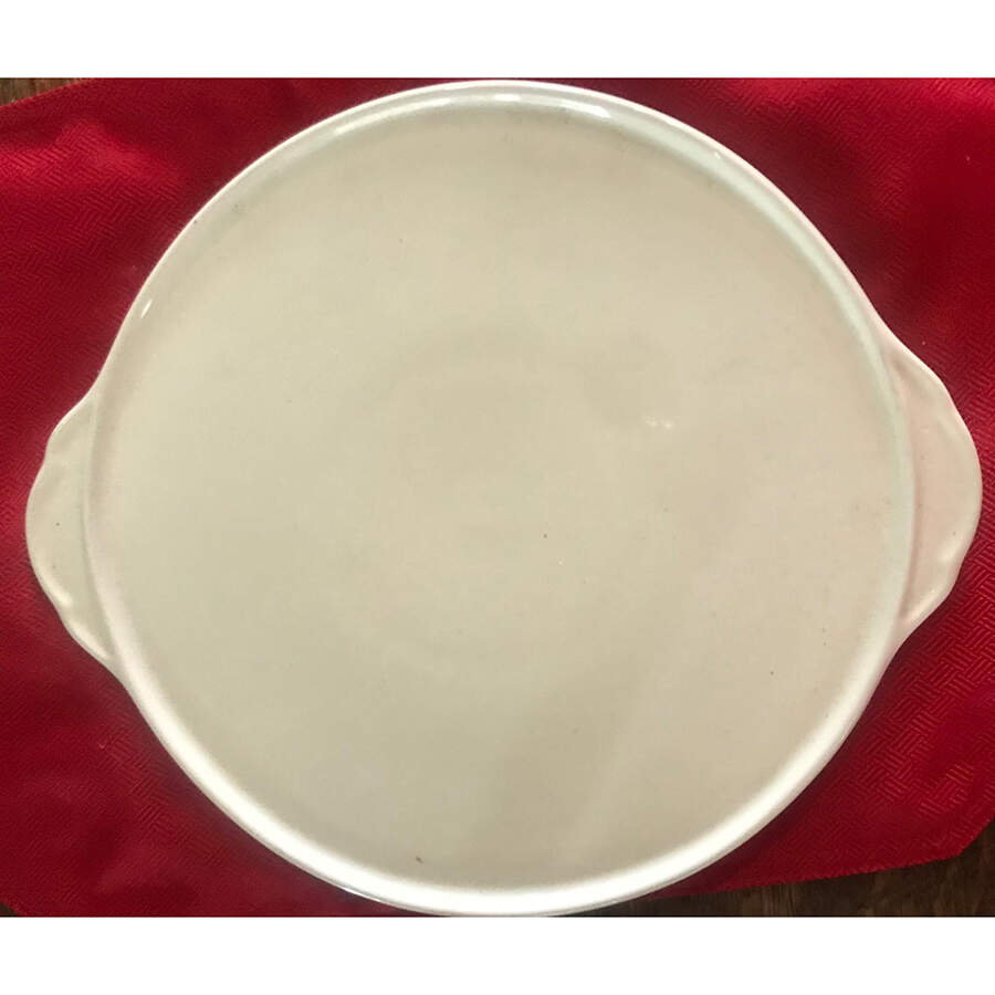Color Medley Buff Matte Handled Cake Plate by Pfaltzgraff-1