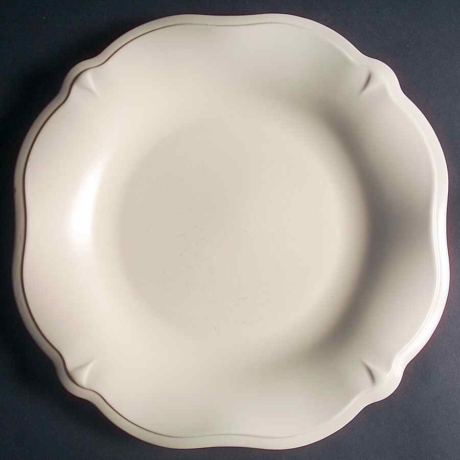Color Medley Buff Matte Sculpted Round Server/Chip Tray by Pfaltzgraff-1