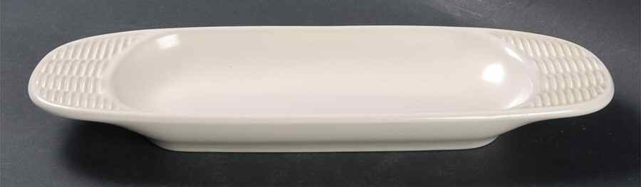 Color Medley Buff Matte Oblong Basketweave Tray by Pfaltzgraff-1