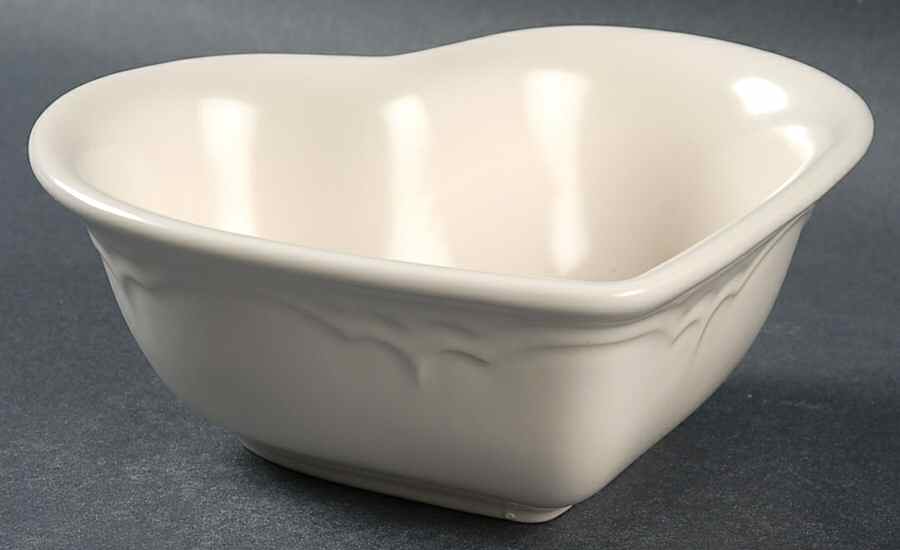 Color Medley Buff Matte 6" Heart Shaped Bowl by Pfaltzgraff-1