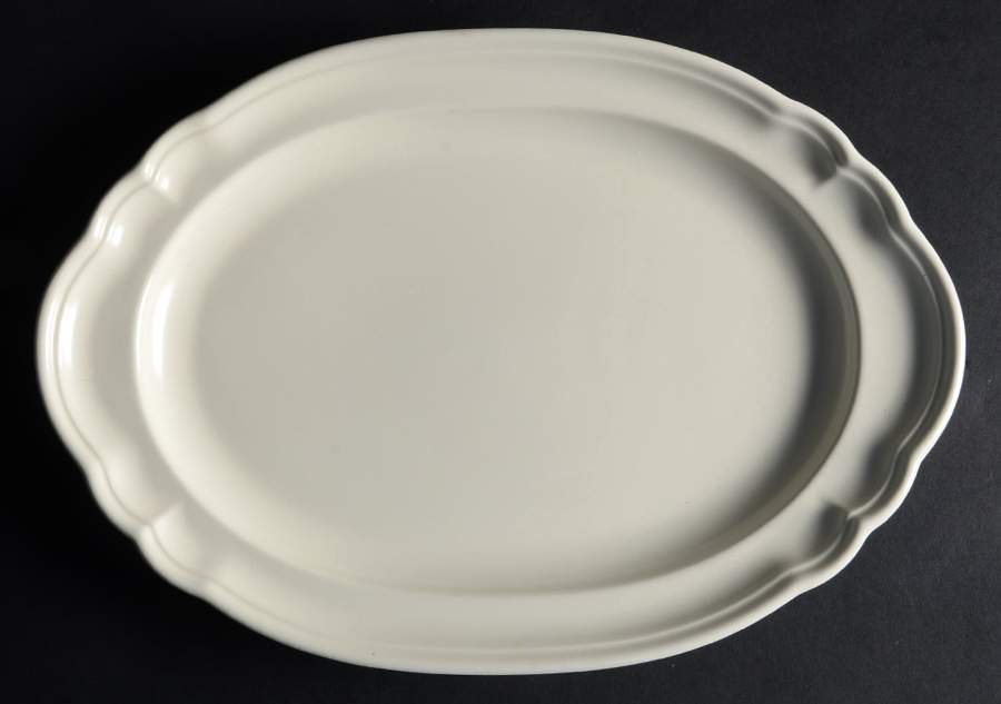 Color Medley Buff Matte 12" Oval Serving Platter by Pfaltzgraff-1