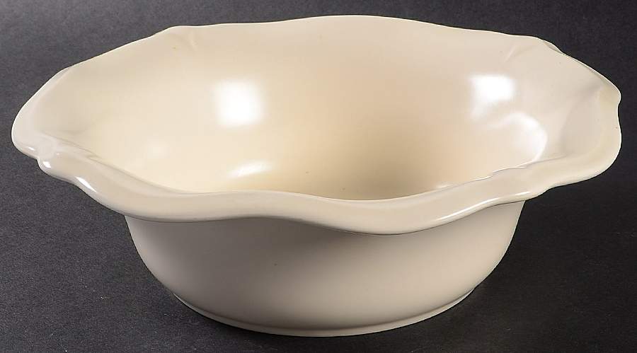 Color Medley Buff Matte Large Round Fluted Bowl by Pfaltzgraff-1