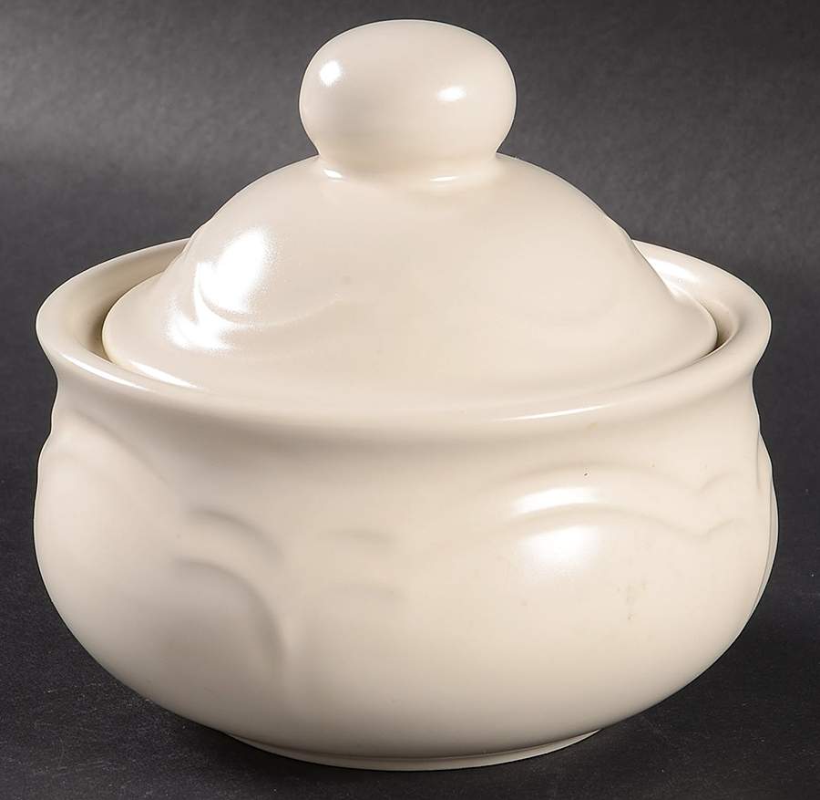 Color Medley Buff Matte Sugar Bowl & Lid by Pfaltzgraff-1
