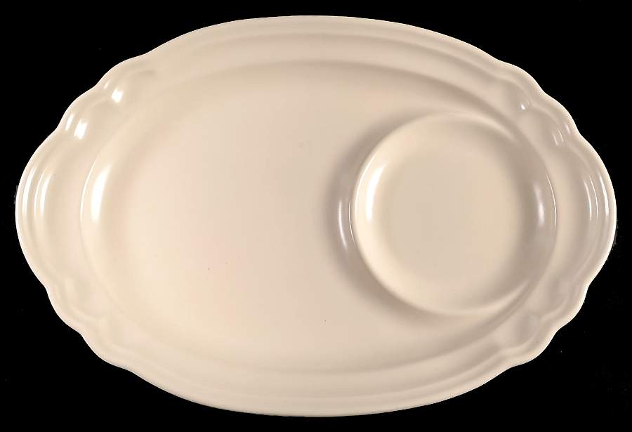 Color Medley Buff Matte Oval Snack Tray by Pfaltzgraff-1