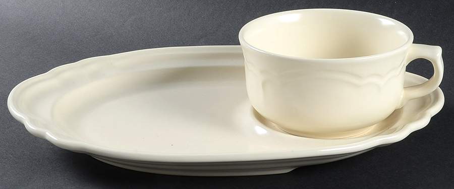 Color Medley Buff Matte Snack Tray & Soup Mug Set by Pfaltzgraff-1