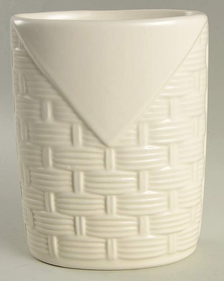 Color Medley Buff Matte Basketweave Utensil Holder by Pfaltzgraff-1