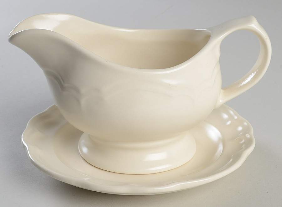 Color Medley Buff Matte Gravy Boat & Underplate by Pfaltzgraff-1