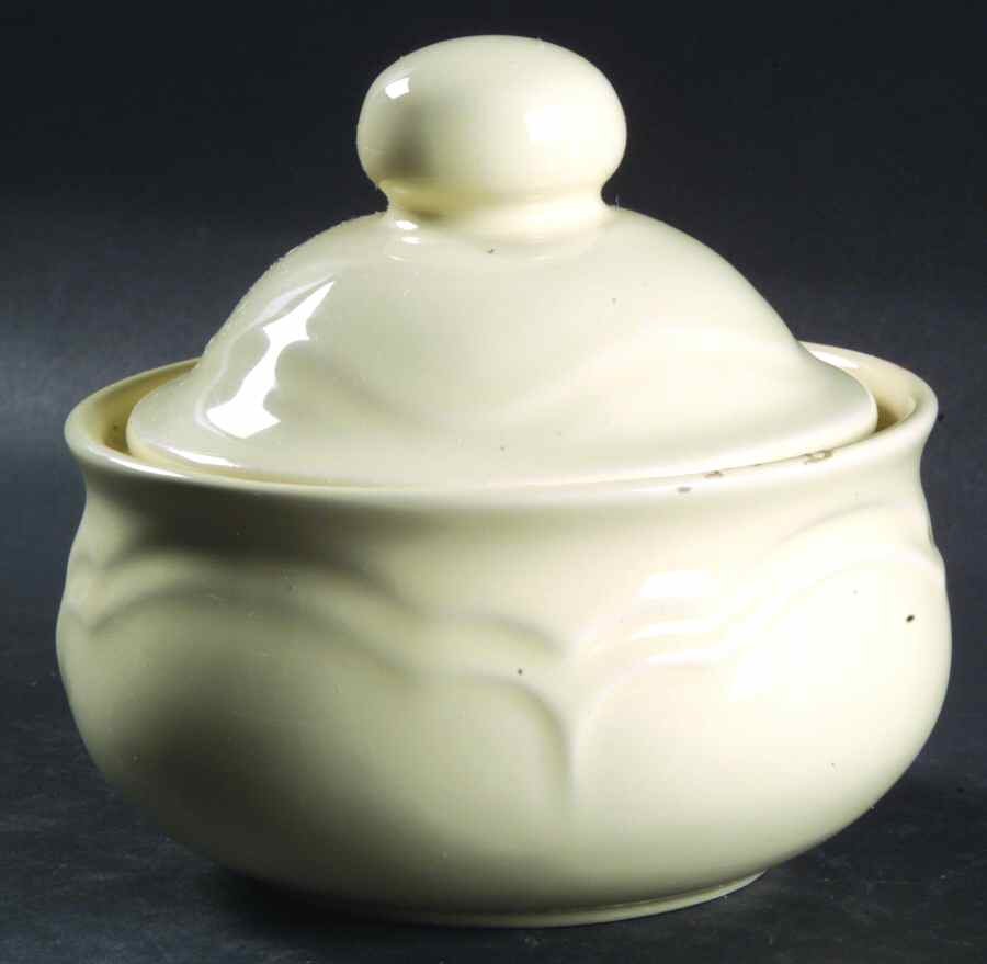 Color Medley Straw (Yellow) Sugar Bowl & Lid by Pfaltzgraff-1