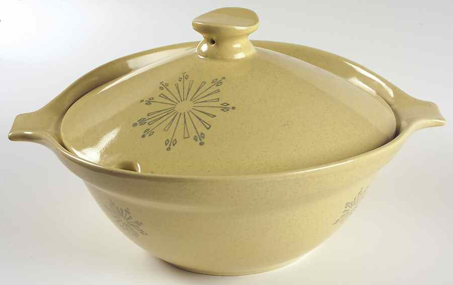 Country Time (Yellow Gray) 2 Qt Round Covered Casserole by Pfaltzgraff-1