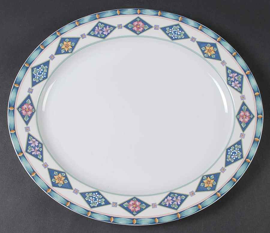 Crystaflora 14" Oval Serving Platter by Pfaltzgraff-1