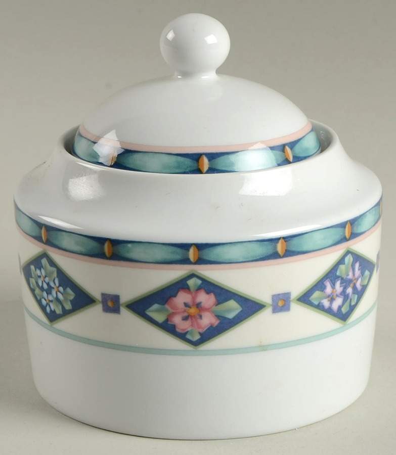 Crystaflora Sugar Bowl & Lid by Pfaltzgraff-1