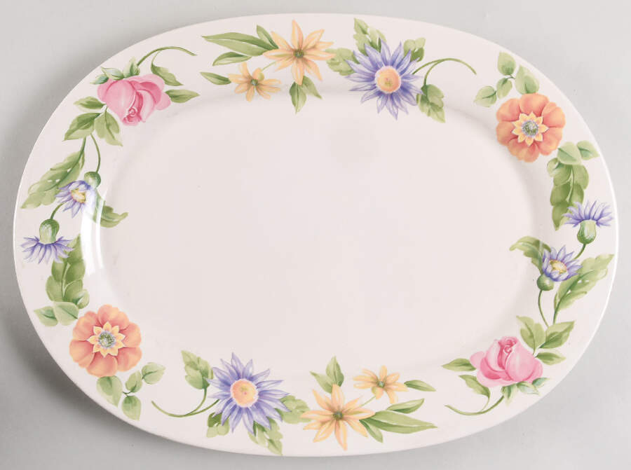 Dahlia 14" Oval Serving Platter by Pfaltzgraff-1