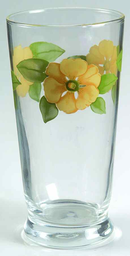 Dahlia Glassware Footed Tumbler by Pfaltzgraff-1