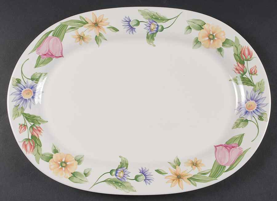 Dahlia 16" Oval Serving Platter by Pfaltzgraff-1