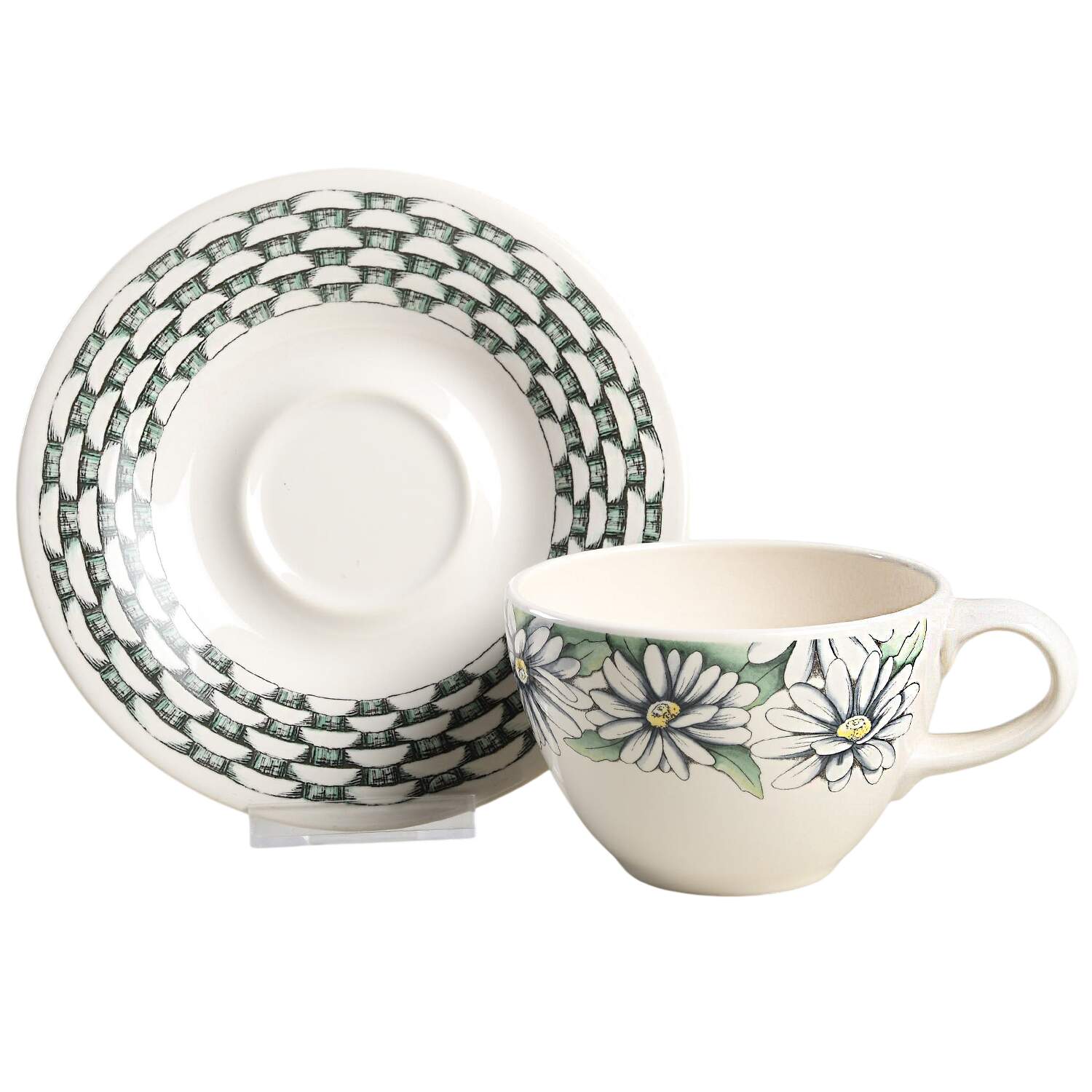 Daisies Flat Cup & Saucer Set by Pfaltzgraff-1