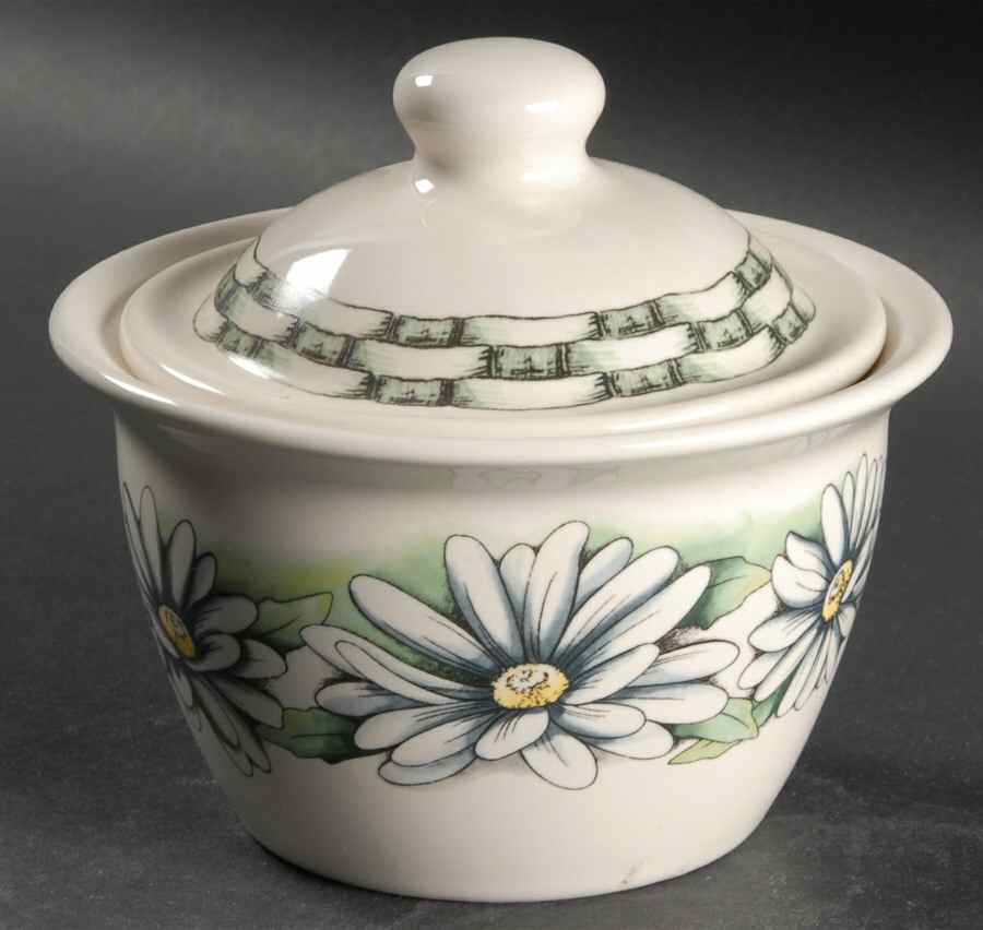 Daisies Sugar Bowl & Lid by Pfaltzgraff-1