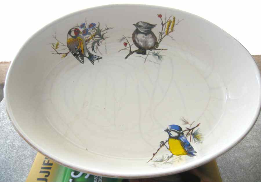 Decorated Bird 8" Oval Vegetable Bowl by Pfaltzgraff-1